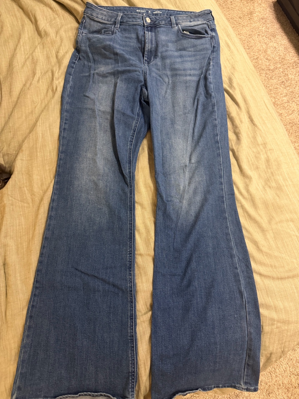 Old Navy Dark Blue High-Rise Wow Flare Jeans